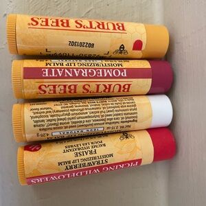 Burt's Bees Yellow Lip Balm Tube with Red Label Text